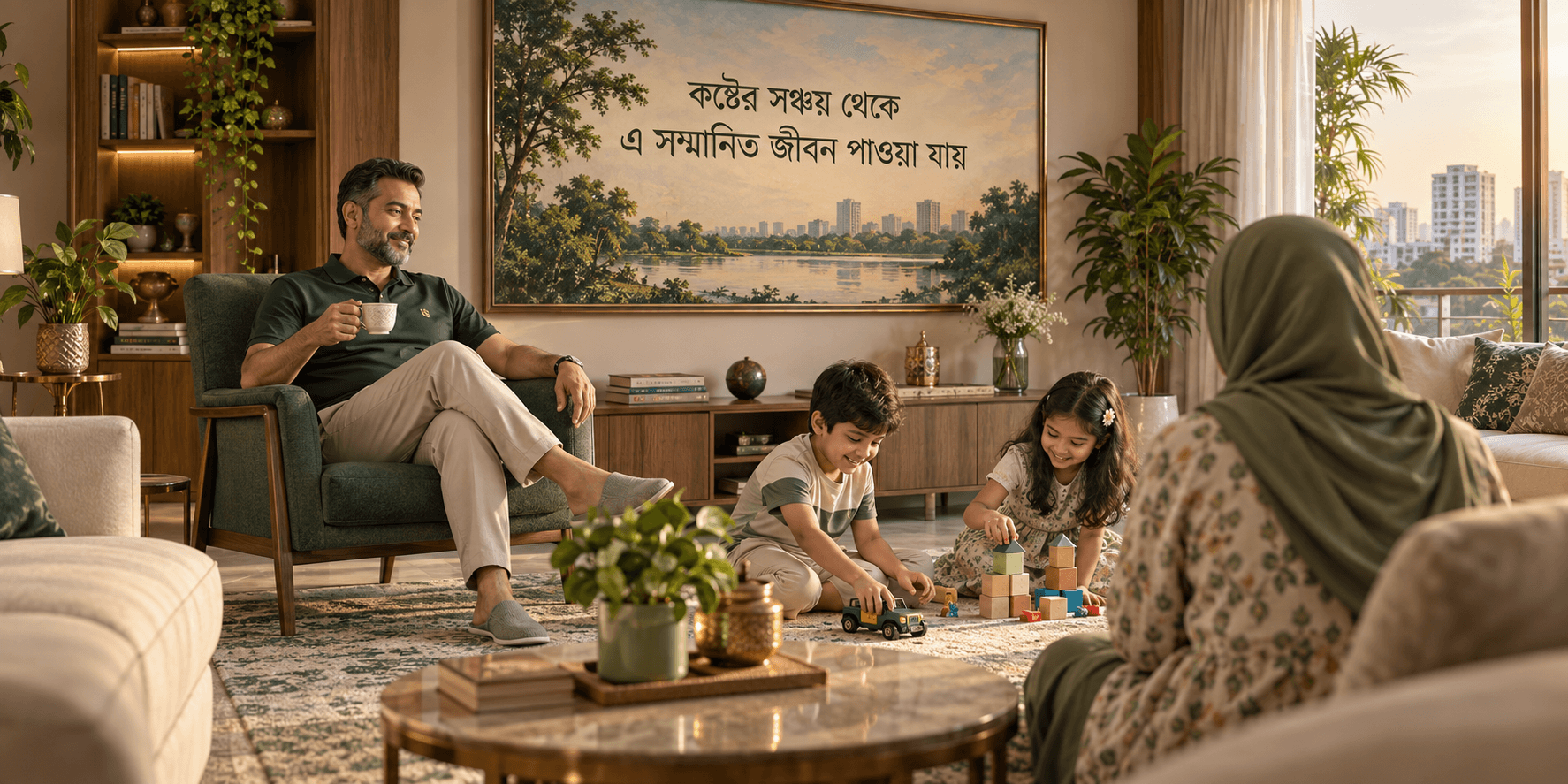 নিজের ঘরে পরিবারের সঙ্গে সময় কাটানোর লাইফস্টাইল ভিজুয়াল